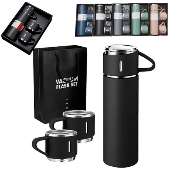 KIT DE TERMO CON TASAS VACUUM FLASK SET