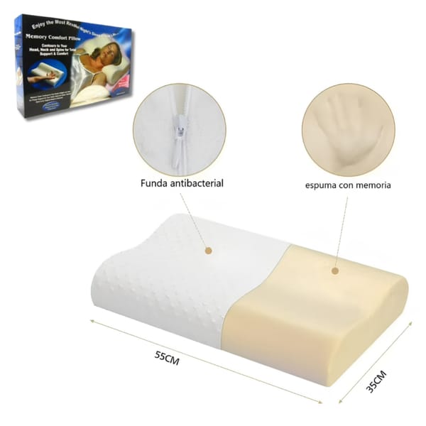 Almohada Ergonomica Viscoelastica Ajuste Cervical Pillow LATEX K-64139