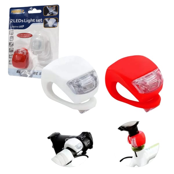Set de Luces LED Frontal y Trasera Para Bici HJ0082