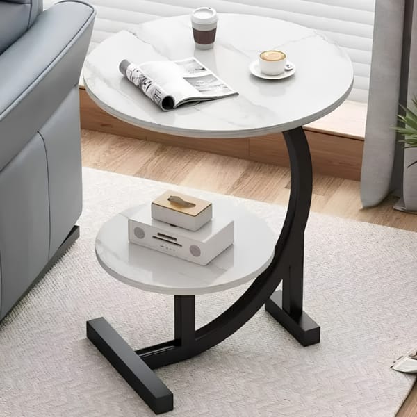 Mesa Ratona Doble Redonda Para Living Oficina Moderna STARDOM 5706 40*60