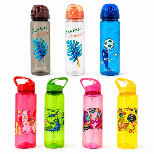 BOTELLA INFANTIL TRANSPARENTE Y COLORES B263+027